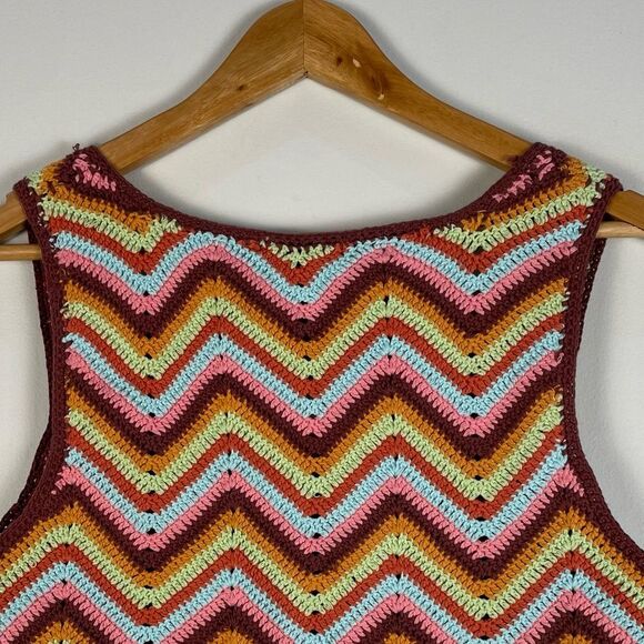 Forever 21 Crochet Chevron Sleeveless Cotton Crop Top Size Medium NEW‎ Festival - Picture 9 of 11